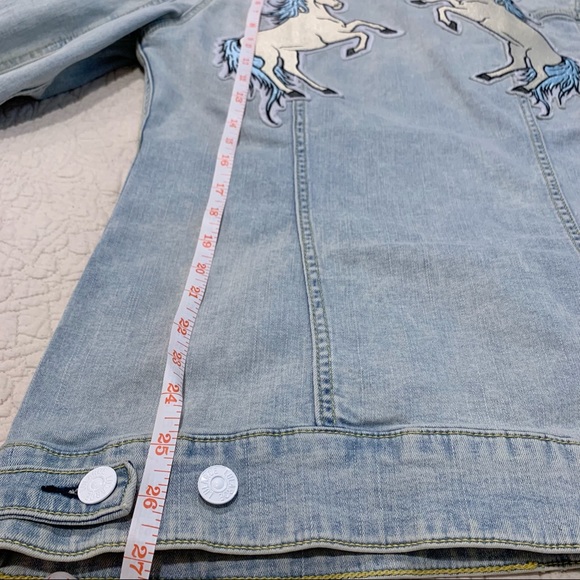 ✨ Light Blue Denim Jacket with Unicorn Patches - Picture 9 of 11